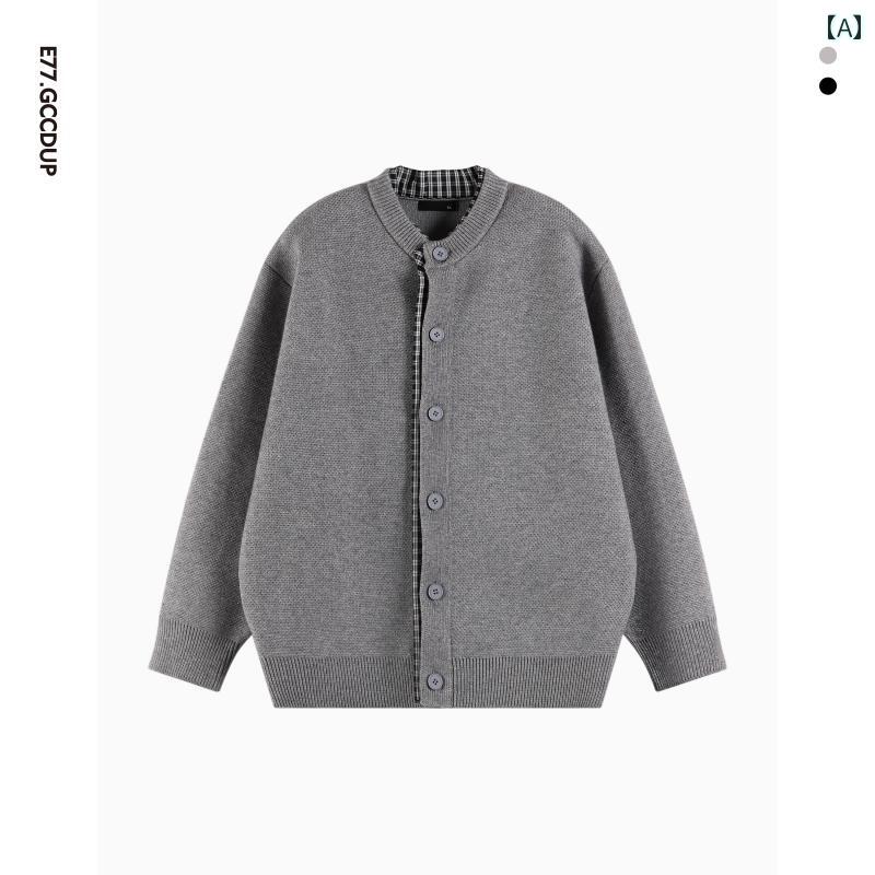 カーディガン メンズ おしゃれ カジュアル 秋冬 ピンチェック 重ね着風 ニットカーディガン 通勤
