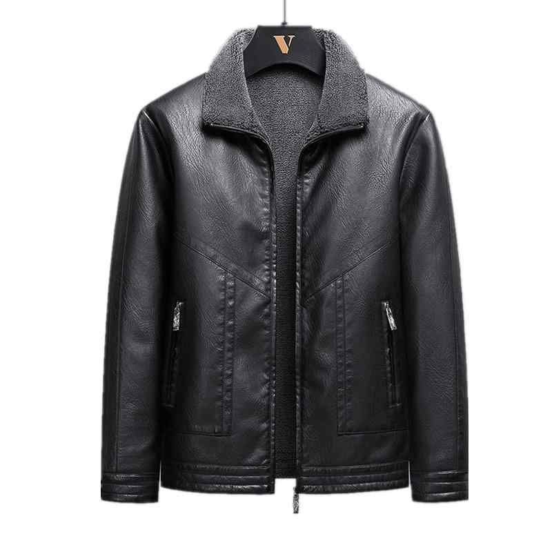 レザージャケット メンズ 男性用 本革 羊革 ムートン 秋冬 厚手 暖かい 防寒 アウター スリムフィット ビジネスカジュアル きれいめ 都会的 大人 無地 ファスナー サイドポケット ブラック ブラウン系