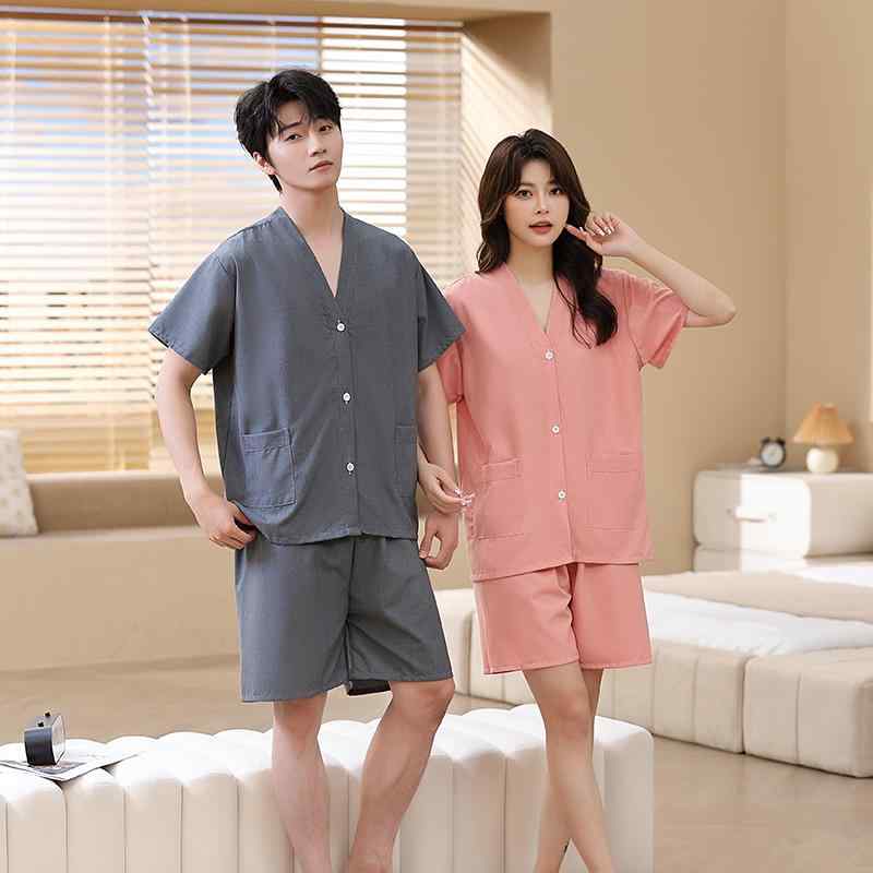 施術着 男女兼用 メンズ レディース 高級感 マッサージウェア セラピーウェア よもぎ蒸し フットケア かっさ サウナ 耳ケア エステ スパ リラックス 前後開き ボタン開閉 綿 コットン素材