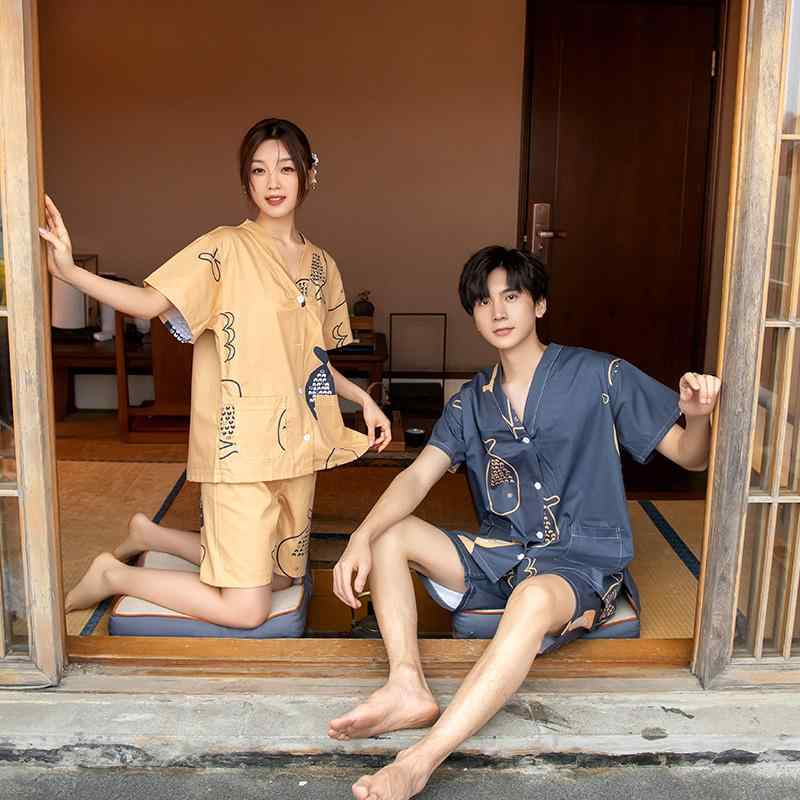 施術着 リラックスウェア レディース メンズ 男女兼用 メンズ レディース ペア 和柄 キャラクタープリント 前後開閉 鍼灸 SPA ヘッドスパ コットン