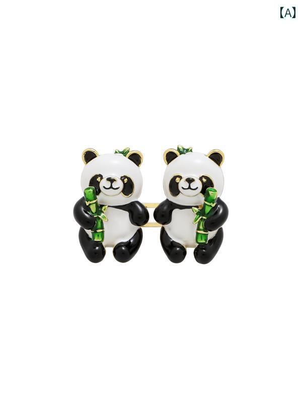 アクセサリー ウエスト 調整バックル ピン 縫い付け不要 取り外し可能 簡単装着 装飾 小物 ジーンズ パンツ スカート 個性的 かわいい パンダ