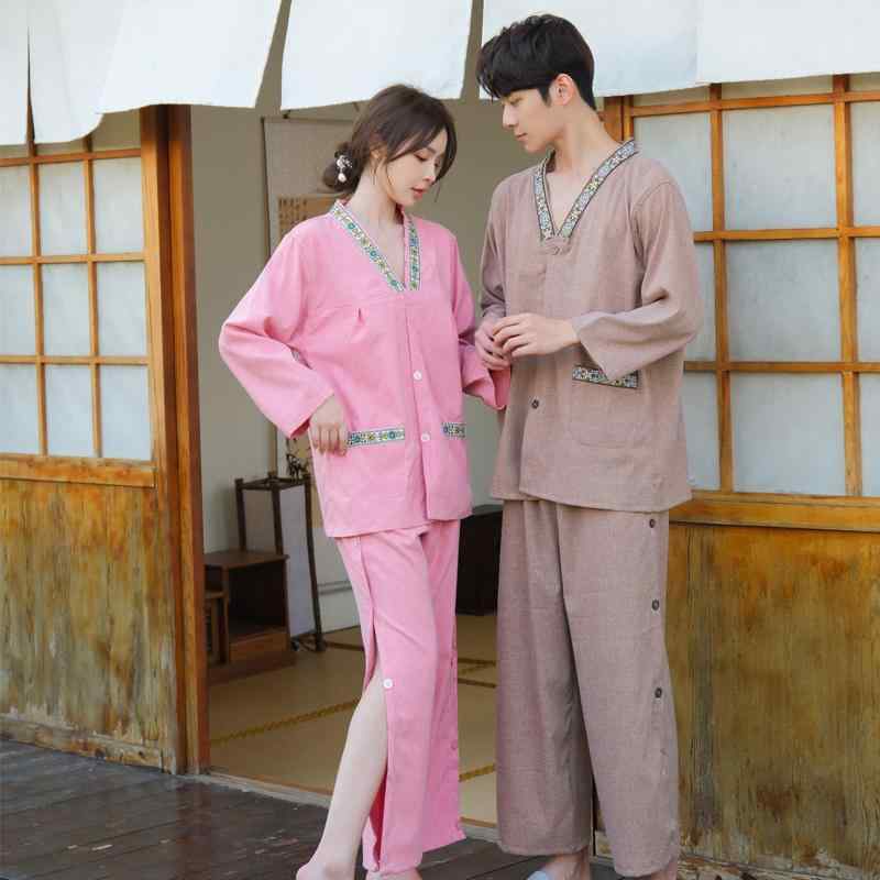 施術着 男女兼用 メンズ レディース 綿 コットン ゆったり リラックス 前開き 後ろ開き 肩開き ボタン留め ロング丈 よもぎ蒸し マッサージ エステ ヘッド...