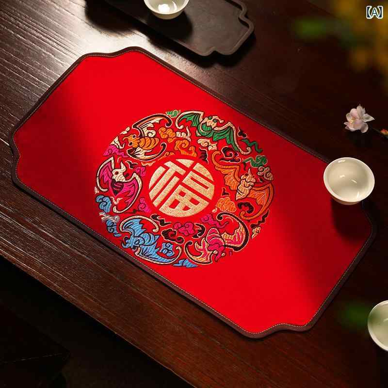 ティーマット 茶席 モダンチャイニーズ 和モダン 吸水 ランチョンマット ジャカード 家庭用 茶室用 お..