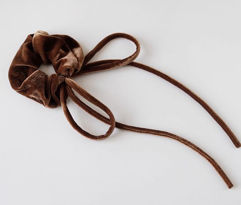 ヘアアクセサリー レディース 女性用 フレンチ ベルベット リボン シュシュ 高級感 蝶結び ヘアゴム お..