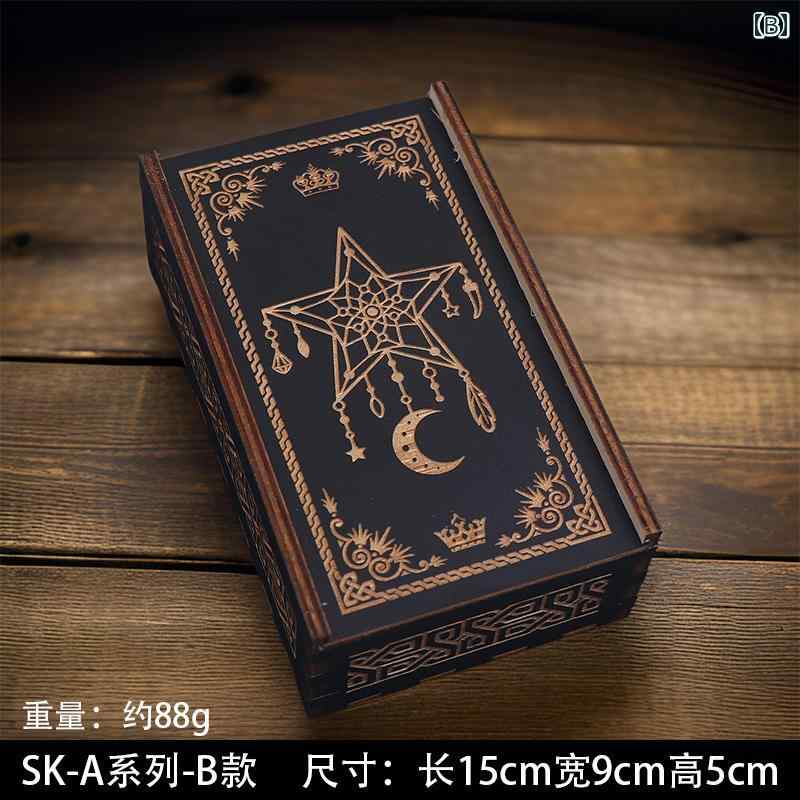 タロットカード入れ ケース 木製 黒 スライド式 縦型 収納 ボックス コレクション ...
