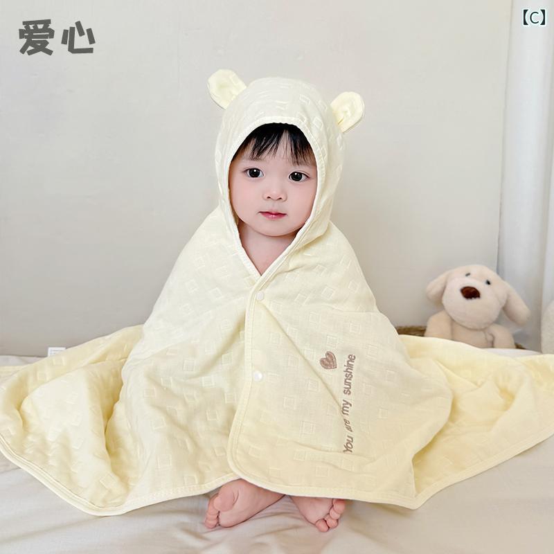 バスローブ ベビー キッズ 新生児 子供用 ガーゼ 6重 綿 超ソフト 柔らか 吸水 速...