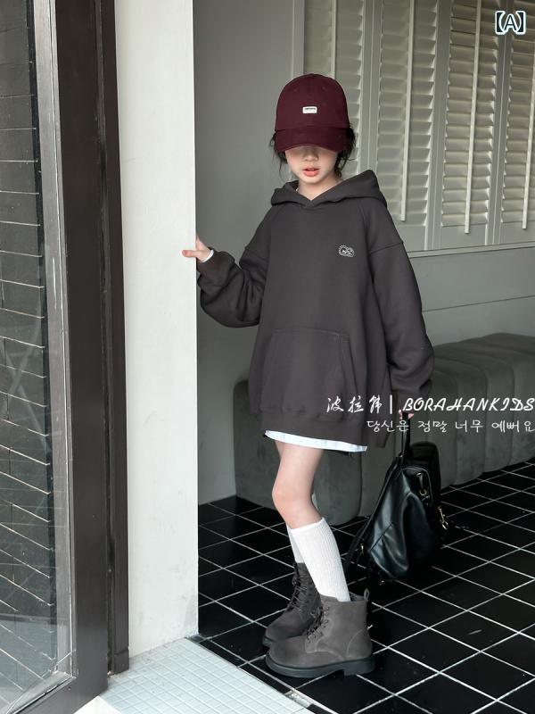 キッズ 男女兼用 子供服 フード付き パーカー スウェット プルオーバー アルファベット ロゴ カジュア..