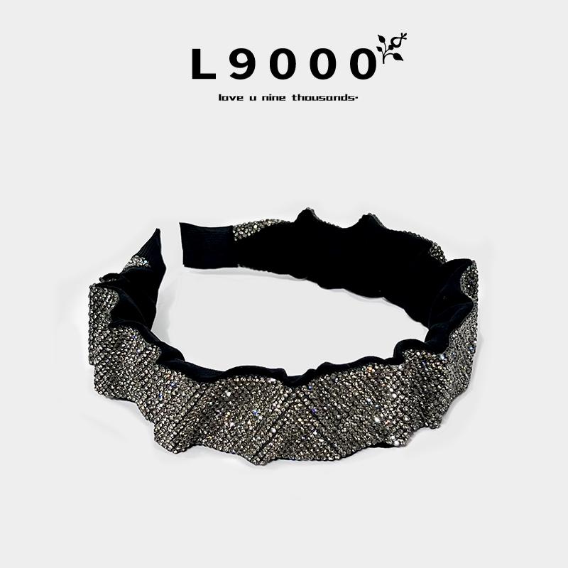 ・素材: 布・スタイル: 日韓・状態: 新品・ヘアアクセサリーカテゴリ: ヘアバンド・カラー: グレーラインストーン