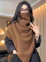 ショール レディース ニット プルオーバー ハイネック ネックウォーマー ストール マフラー アシンメトリー 変形 防寒 あったか 秋冬 羽織り