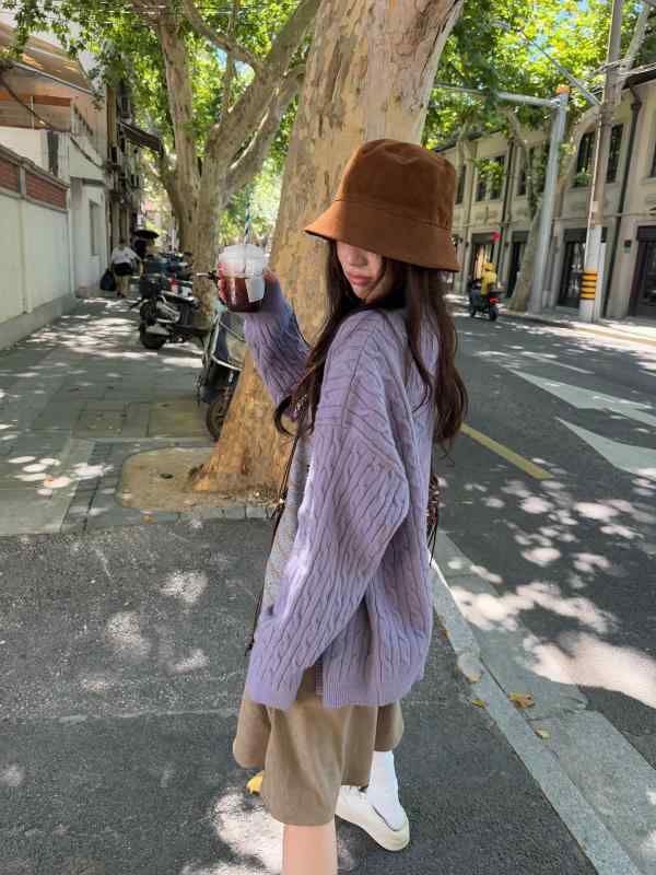 ニットカーディガン レディース ケーブル編み アラン模様 Vネック ゆったり オーバーサイズ 長袖 ソフ..