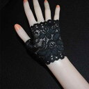 グローブ レディース 伸縮性 レース フィンガーレス ショート丈 手袋 傷跡 タトゥー隠し 日焼け止め UV対策 おしゃれ ファッション小物 春夏
