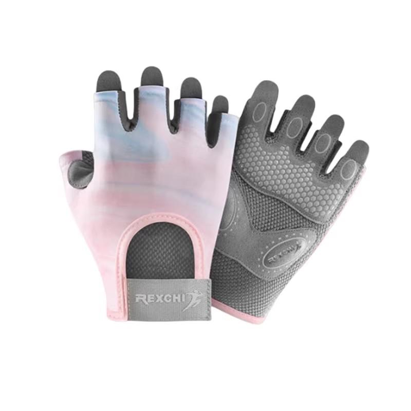 トレーニンググローブ 男女兼用 ハーフフィンガー 滑り止め 耐摩耗性 マメ防止 通気性 衝撃吸収 プロ仕様 ジム 筋トレ サイクリング ヨガ グリップ ブラック グレー ピンク(4)
