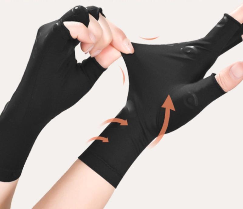 サポーター 男女兼用 指なし ハーフフィンガー コンプレッション 圧迫 手首 指 関節 保護 腱鞘炎 手根..