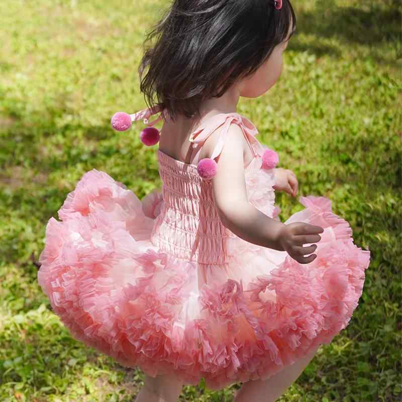 ワンピース 女の子 ベビー 子供 うさぎ柄 プリンセス キャミソール チュール ケーキフリル グラデーションカラー 柔らか素材 ポリエステル混紡 1歳 誕生日 ...