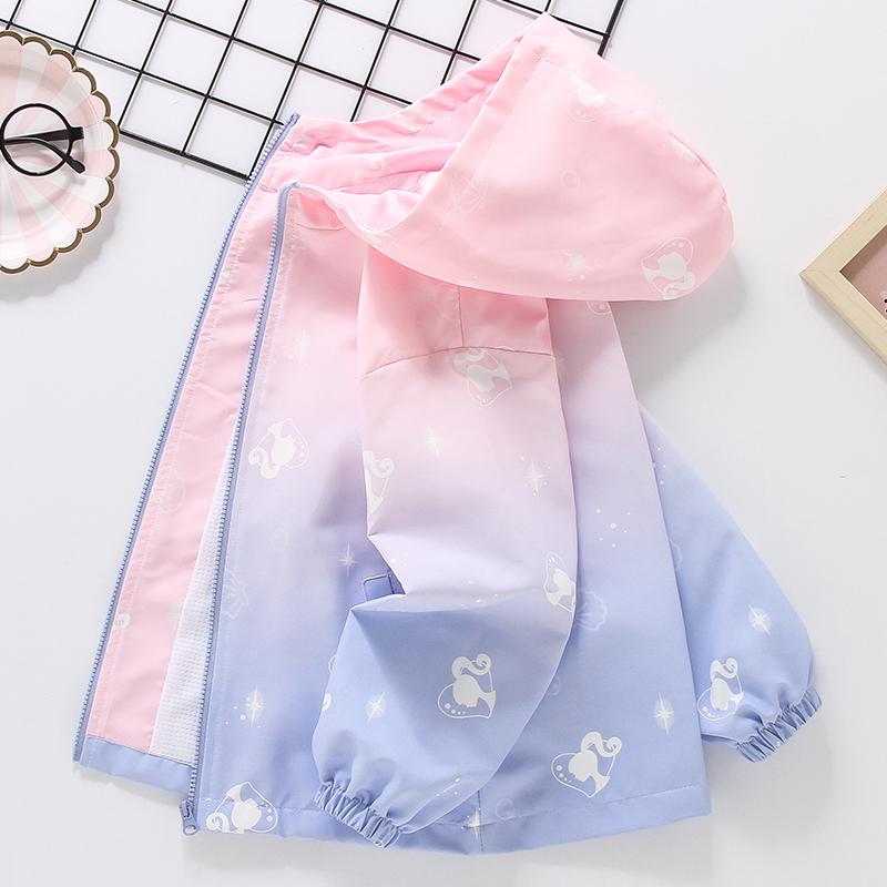 ウィンドブレーカー キッズ 女の子 防風 防水 アウター ジャケット 春秋 薄手 軽量 小中学生 フード付..