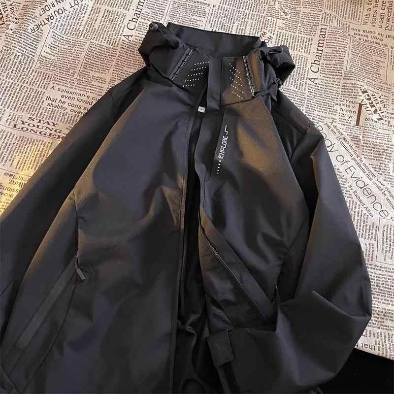 マウンテンパーカー キッズ 男の子 女の子 子供用 防水 撥水 防風 UVカット 紫外線対策 悪天候対応 アウトドア 登山 ハイキング キャンプ レジャー 通学 普段使い カジュアル 黒 ブラック