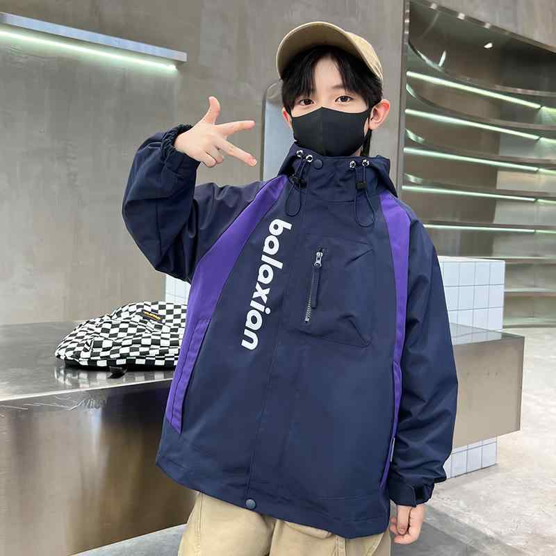 マウンテンパーカー 男の子 キッズ ジュニア スリーインワン 3WAY 着脱式 防水 防風 防汚 保温 カジュアル アウター 通学 普段使い ポリエステル グリーン ブルー