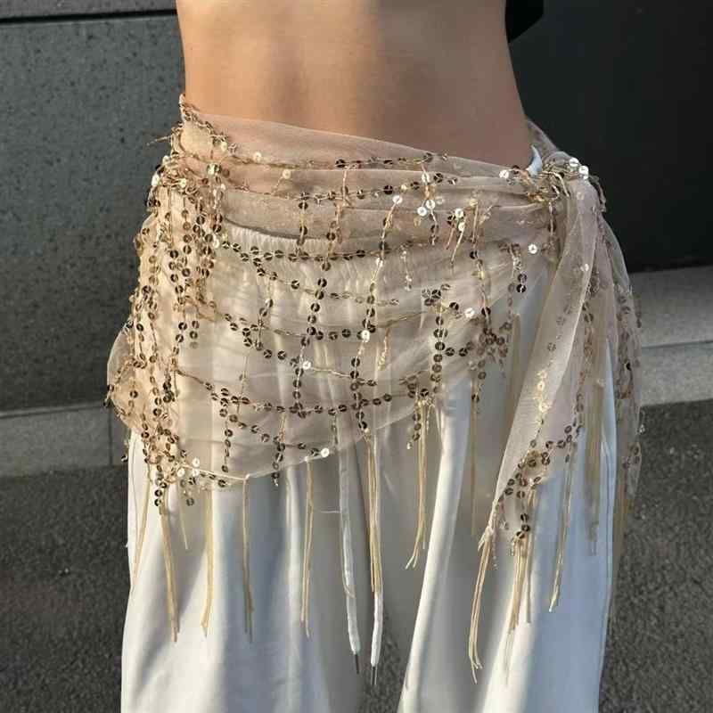 ヒップスカーフ レディース ジャズダンス ストリートダンス ダンス 衣装 セクシー スパンコール フリン..