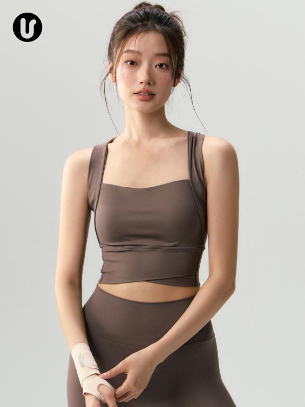 スポーツブラ レディース ハイサポート 揺れ防止 美背 カップ付き パッド入り ヨガ ランニング テニス ジム トレーニング フィットネス ナイロン 無地