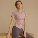 Tシャツ レディース ヨガ ピラティス ランニング トレーニング スポーツ 半袖 トップス タイトフィット 吸湿速乾 細見え 着痩せ効果 伸縮性 春夏