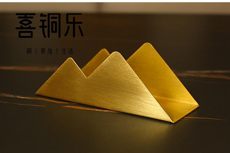 ペーパー ナプキン ホルダー ティッシュケース 真鍮 卓上 正方形 スクエア レストラン カフェ モデルルーム ホテル オフィス リビング おしゃれ モダン 北欧 インテリア ディスプレイ 雑貨 シンプル 山 漢字 金