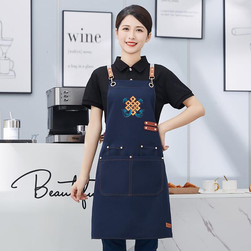 エプロン メンズ レディース ユニセックス モンゴル風 高級感 キャンバス 帆布 防水 はっ水 耐油 汚れ防止 油はね防止 キッチン 台所 飲食店 カフェ レストラン 業務用 ワーク 作業用 フリーサイズ