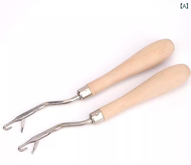 かぎ針 ラッチフック DIY 編み物 キット 毛糸 マフラー セーター 家庭用 ハンドメイド 木製 グリップ 大きめ 道具 シンプル 2本セット
