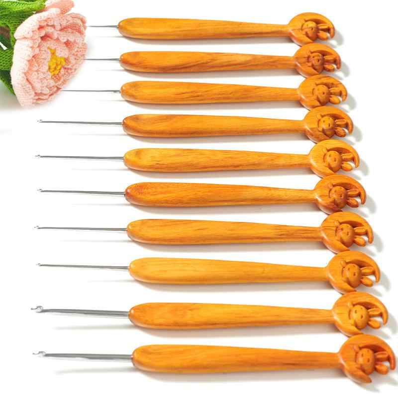 かぎ針 黄檀木 グリップ 月 うさぎ 木製 ステンレス製 編み物 毛糸 レース編み 手芸 DIY ハンドメイド ..
