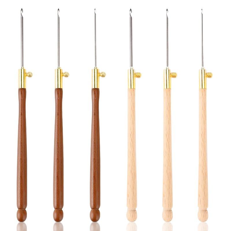 かぎ針 フレンチ リュネビル刺繍 ビーズ スパンコール細工 ヨーロピアン ブナ材 木製 グリップ クラフ..