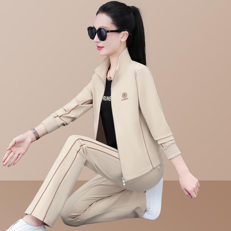 スポーツウェア レディース 上下2点セット 春秋 韓国 おしゃれ 刺繍 綿 スウェット トレーナー ランニング ジョギング ウォーキング 運動 普段使い カジュ...