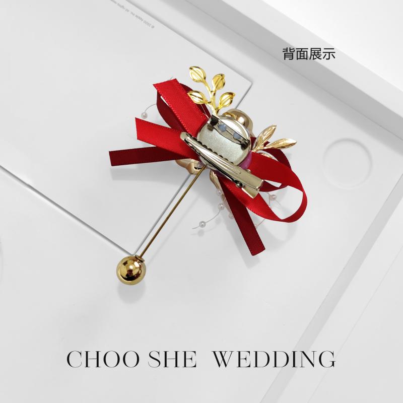 樂天商城 - コサージュ 新郎新婦 結婚式 ウェディング ブートニア 介添人 ブライズメイド リストレット 両親 父親 母親 ブローチ 高級感 森系 セレモニー