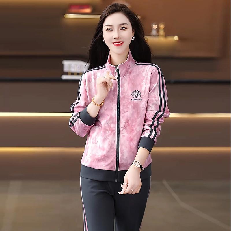 ・丈: 長丈・主な素材: ポリエステル56%、綿36%、ポリウレタン8%・対象年齢: 35歳以上・スタイル: ツーピース・袖丈: 長袖・ネックライン: スタンドカラー・開閉: ジッパー・サイズ展開: M, L, XL, 2XL, 3XL, 4XL・カラー展開: グリーン花柄/ロイヤルブルー, ピンク花柄/グレー