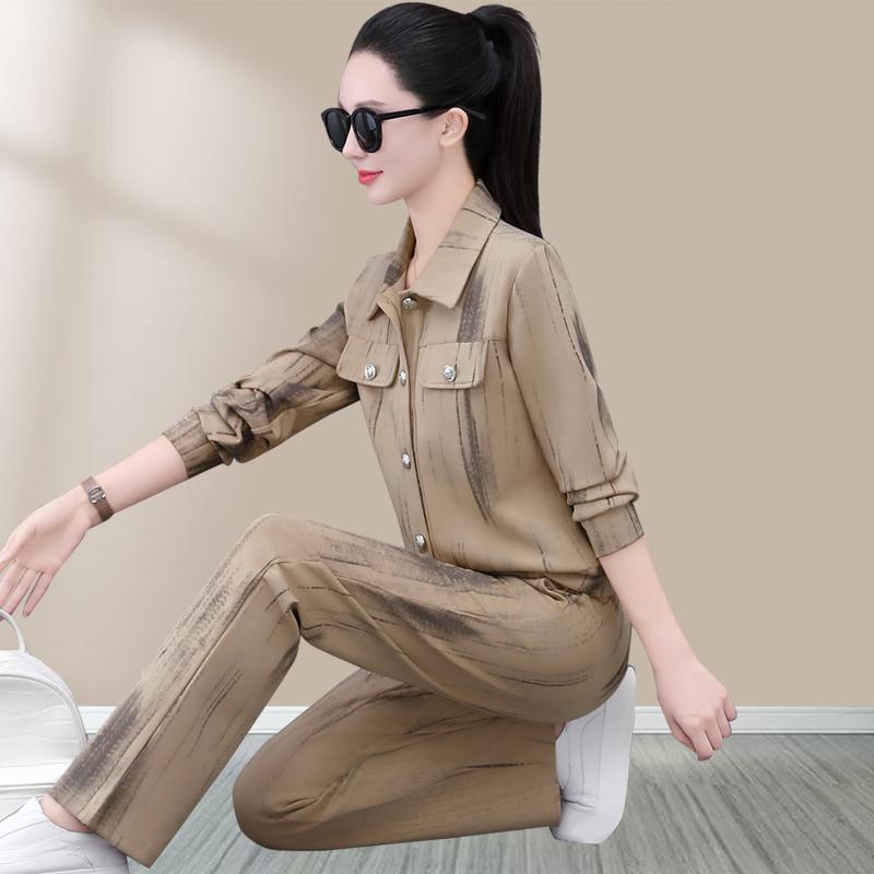 スポーツウェア レディース ジャージ セットアップ 秋冬 プリント柄 おしゃれ カジュアル 細見え ラン..