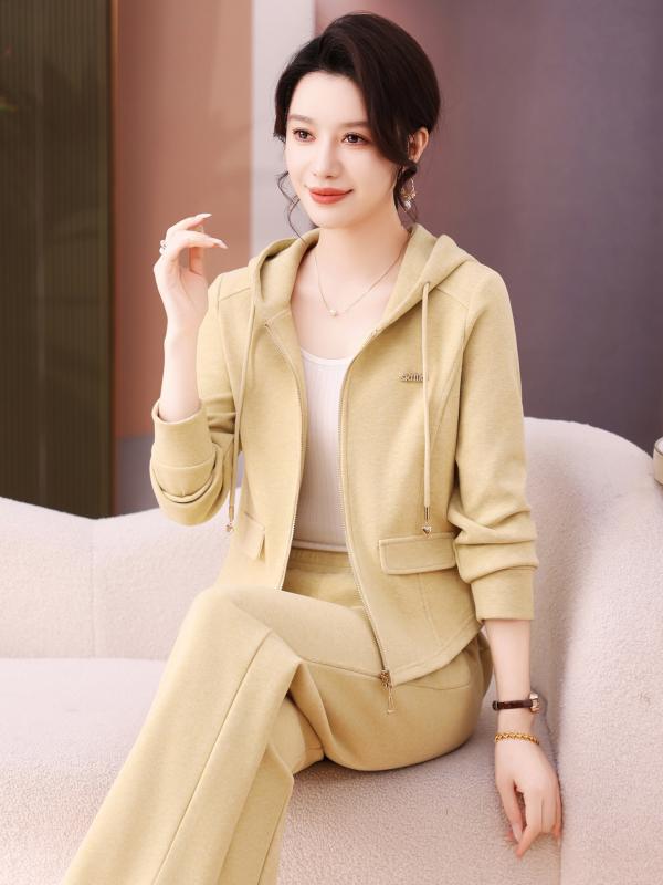 スウェットセットアップ レディース 女性用 春秋 フーディー フルジップ リラックス ルーズ 大人カジュアル 若見え 普段使い ルームウェア アクティブウェア 上下 2点セット ポリエステル 伸縮性