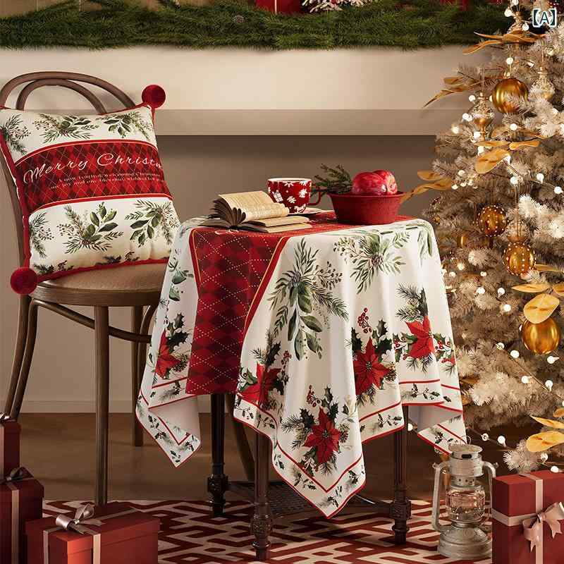 テーブルクロス 布製 四角形 防水 防油 ダイニング 食卓 インテリア デコレーション 装飾 クリスマス ..