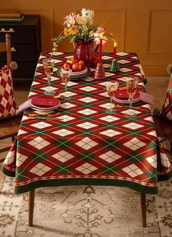 テーブルクロス レトロ 防水 防油 撥水 ダイニング リビング 食卓 インテリア 装飾 カバー クリスマス ..