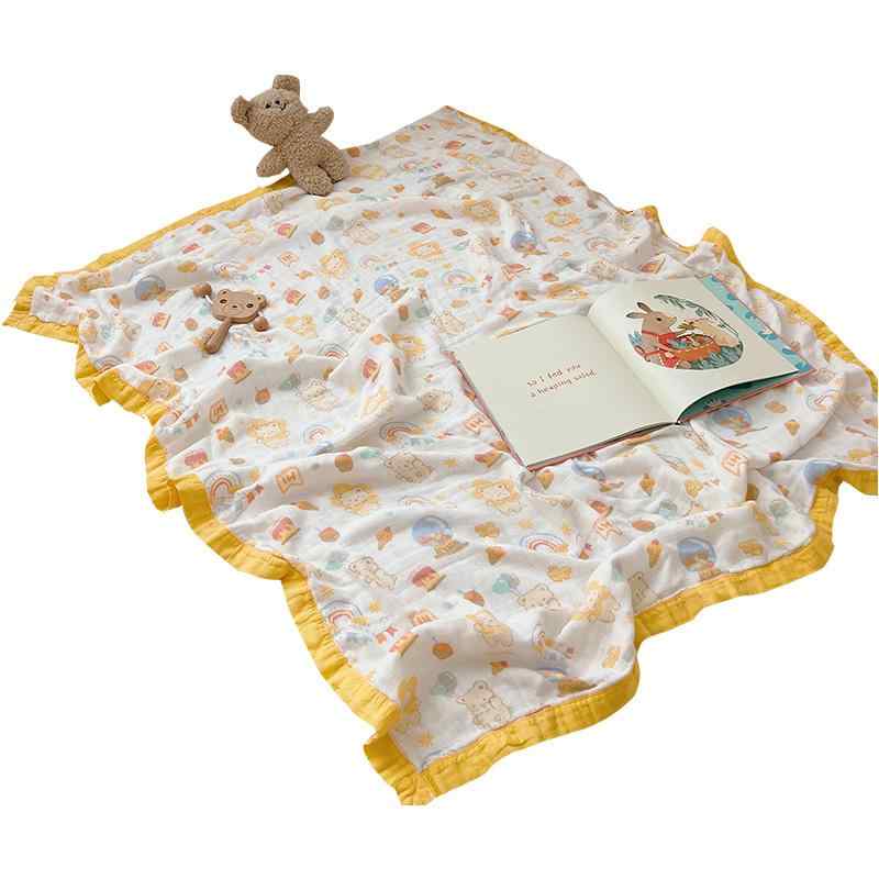 タオルケット ベビー キッズ 赤ちゃん 子供 竹繊維 綿 ガーゼ 四層 抗菌 通気性 肌触り良い 夏用 昼寝 お昼寝 保育園 オフィス用