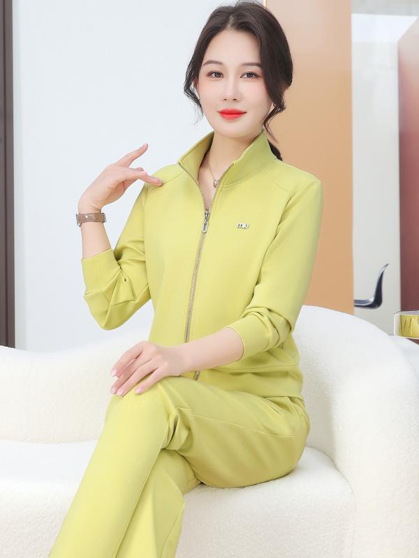 セットアップ レディース スウェットセットアップ 女性用 春秋 長袖 スタンドカラー ジップアップ 韓国..