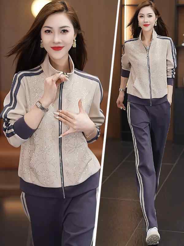 スポーツウェア レディース 春秋 おしゃれ 若見え 大人カジュアル スウェット セットアップ 長袖 長ズ..