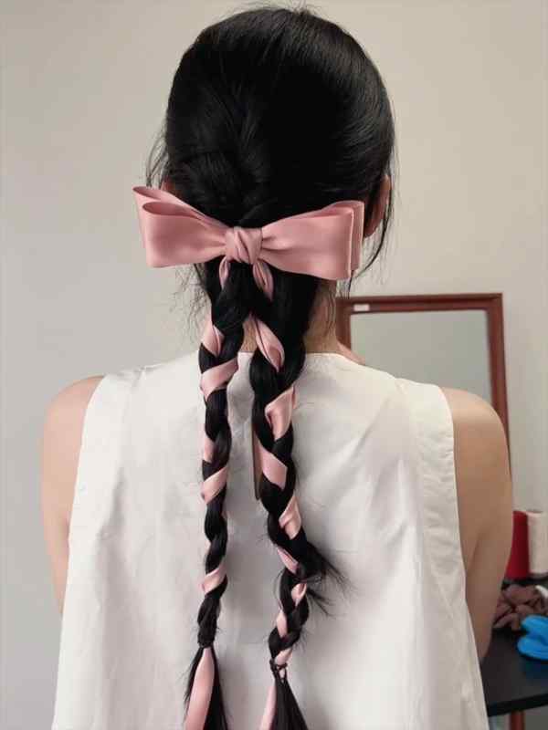 ヘアクリップ レディース 女性用 フレンチ リラックス ビッグ リボン バレッタ バックヘアアクセサリー 髪飾り 普段使い お出かけ 上品 かわいい 春夏