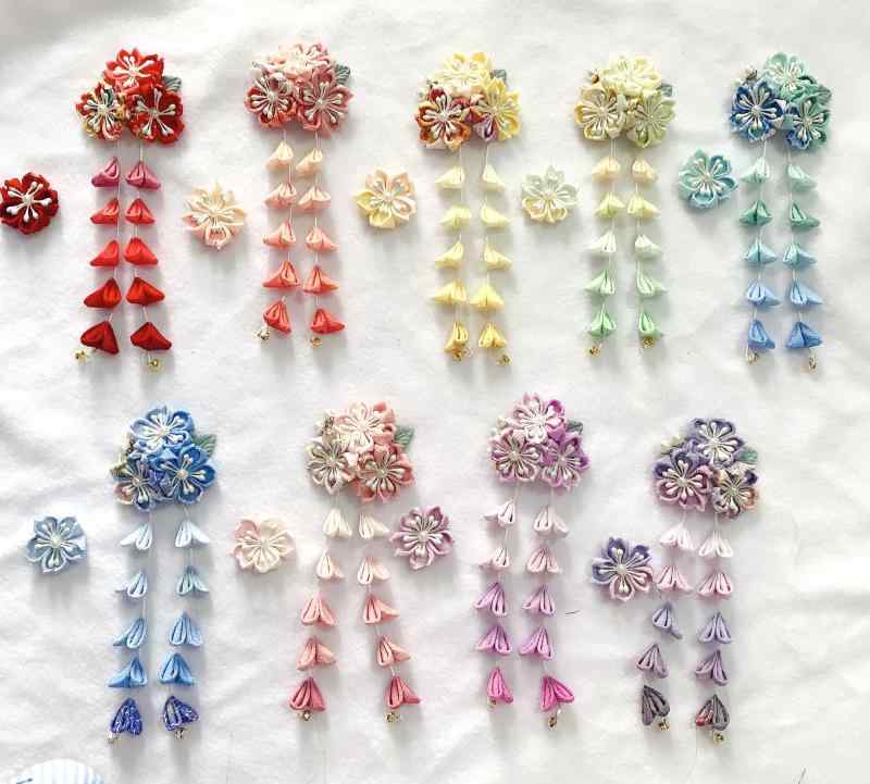 髪飾り レディース 和風 和装 着物 浴衣 ロリータ ゆめかわ 桜 サクラ つまみ細工 ヘアクリップ 簪 か..