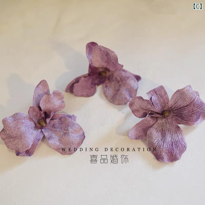 フロントップ楽天市場店の髪飾り 花嫁 ウェディング 紫 造花 フラワー イヤリング ピアス モダンチャイニーズ 結婚式 披露宴 前撮り チャイナドレス 漢服 パーティー イベント 上品 華やか ヘアアクセサリー｜アングル3