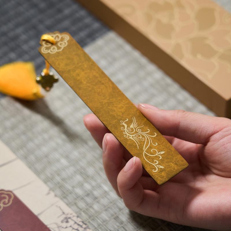 しおり おしゃれ 金属 ブックマーカー 真鍮 鳳凰モチーフ 銅彩焼仕上げ 中国風 クラシック 記念品 文房..