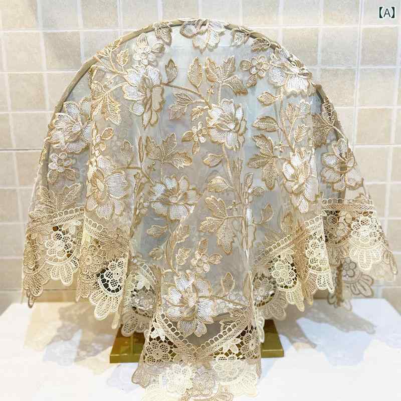 ドレッサー ミラー カバー レース ヨーロピアン 北欧 モダン シンプル 化粧台 目隠し 防塵 ファブリッ..