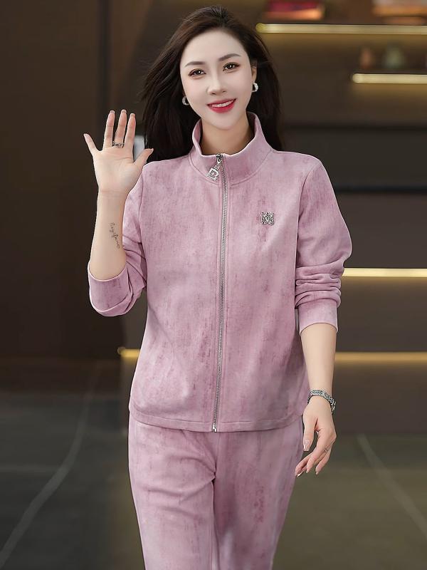 セットアップ レディース スポーツミックス カジュアルスタイル 春秋 2点セット スタンドカラー 長袖 ..