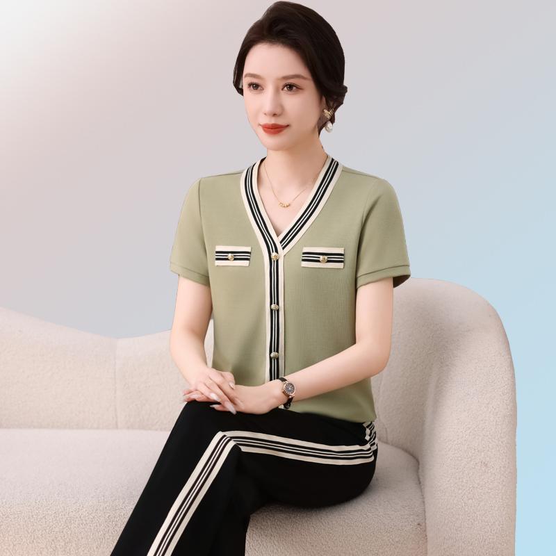 スポーツウェア レディース セットアップ 接触冷感 半袖 Vネック ロングパンツ おしゃれ カジュアル 若..