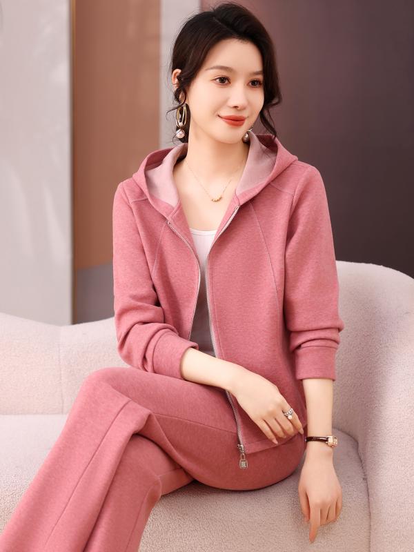 セットアップ レディース 女性用 春秋 スポーツウェア スウェット フード付き トレーナー 長袖 ロング..