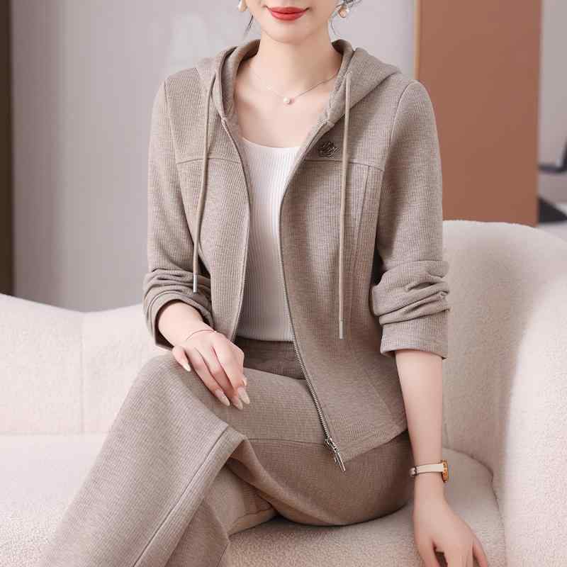 スポーツウェア レディース カジュアル セットアップ 上下セット ジャージ スウェット パーカー フーデ..