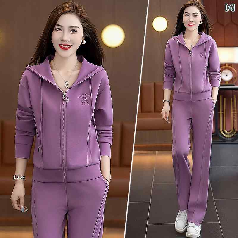 スポーツウェア レディース 女性用 春秋 パーカー スウェット セットアップ フード付き ジップアップ ..