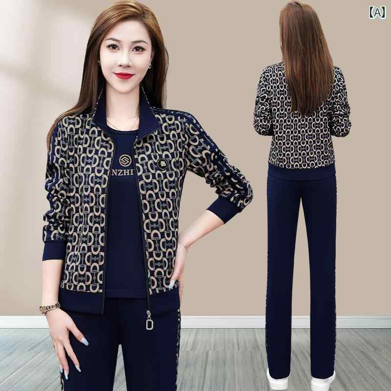 セットアップ レディース 女性用 春秋 スポーツ ジャージ 上下セット おしゃれ ファッション プリント ..